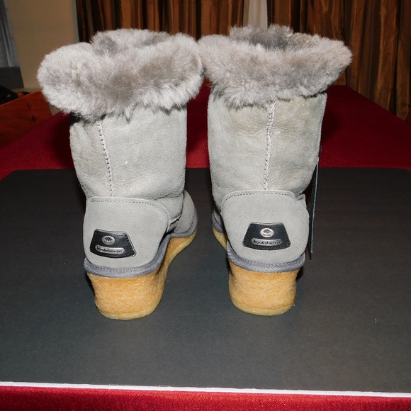KOOLABURRA GRAY SUEDE SHEEPSKIN LEXY BOOTS SIZE 9 - Picture 5 of 8